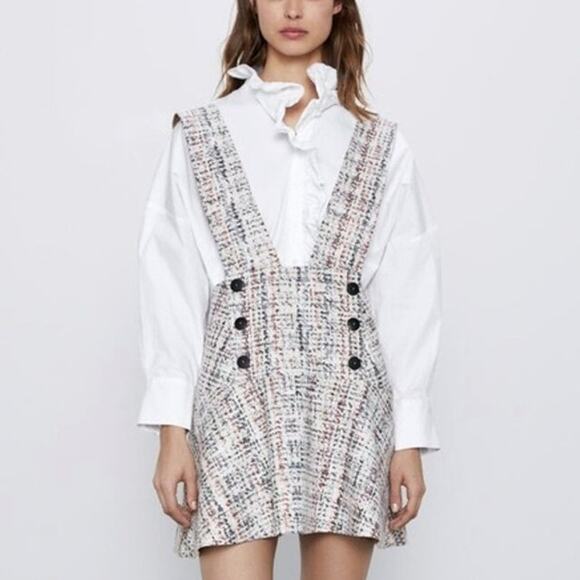 NWOT Zara Printed Pinafore Dress - Picture 5 of 5